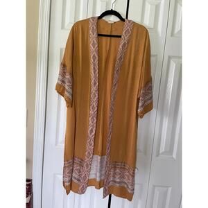 Matilda Jane Good Hart Women's M/L Tinsley Long Gold Kimono